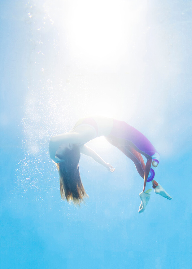 Photo of a person underwater