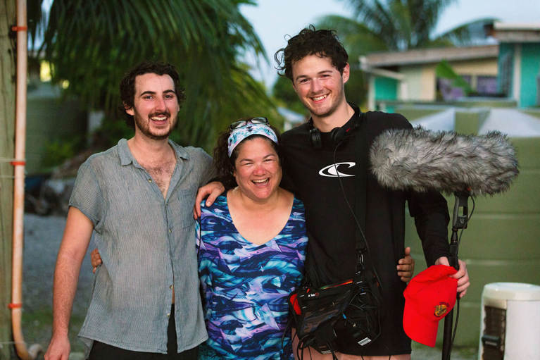 Ben Dickens, Kelly Moneymaker and Mason Rudd in Tokelau